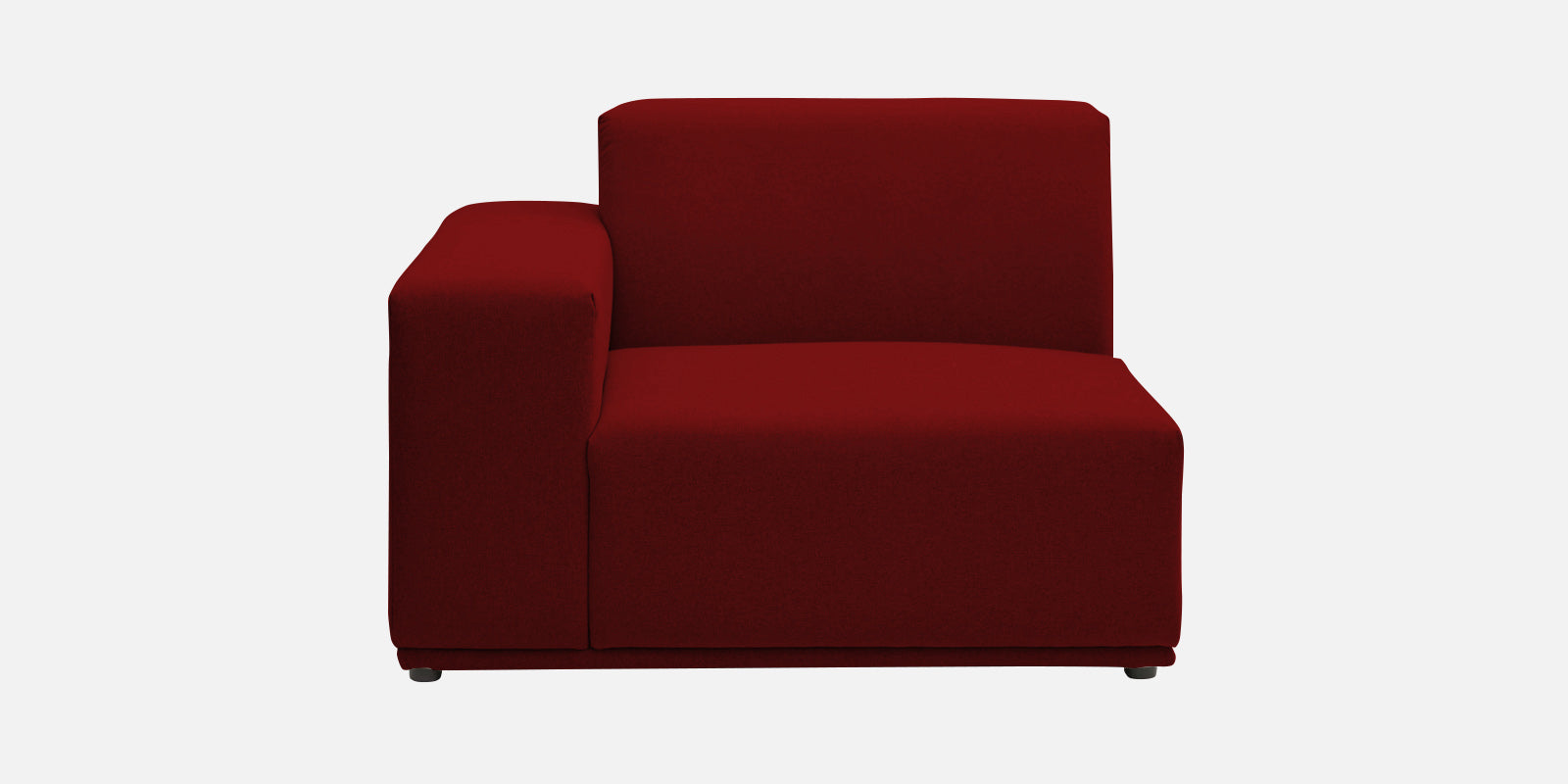 Adam Fabric RHS Sectional Sofa (3+Ottoman Lounger) In Blood Maroon Colour - Febonic Living