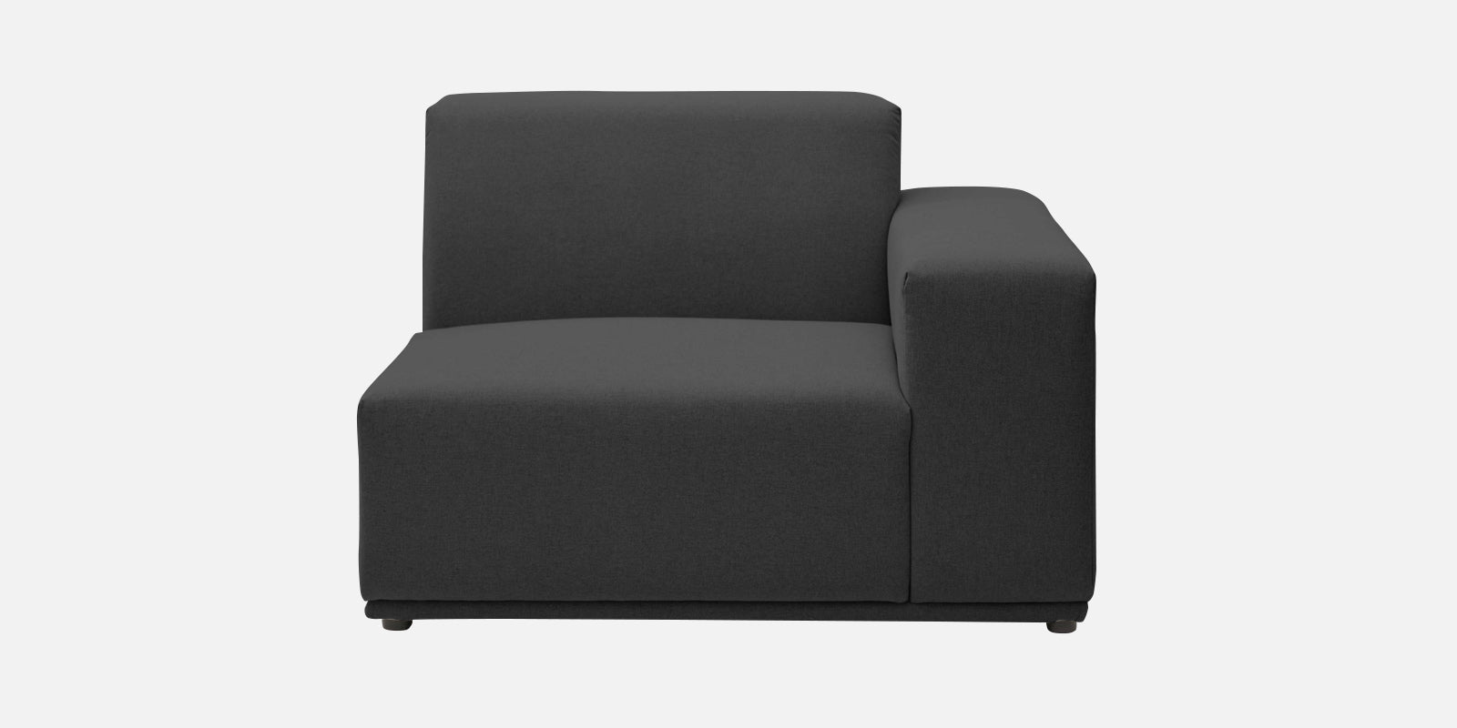 Adam Fabric LHS Sectional Sofa (3+Ottoman Lounger) In Charcoal Grey Colour - Febonic Living