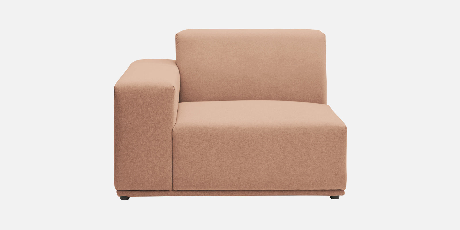 Adam Fabric RHS Sectional Sofa (3+Ottoman Lounger) In Cosmic Beige Colour - Febonic Living