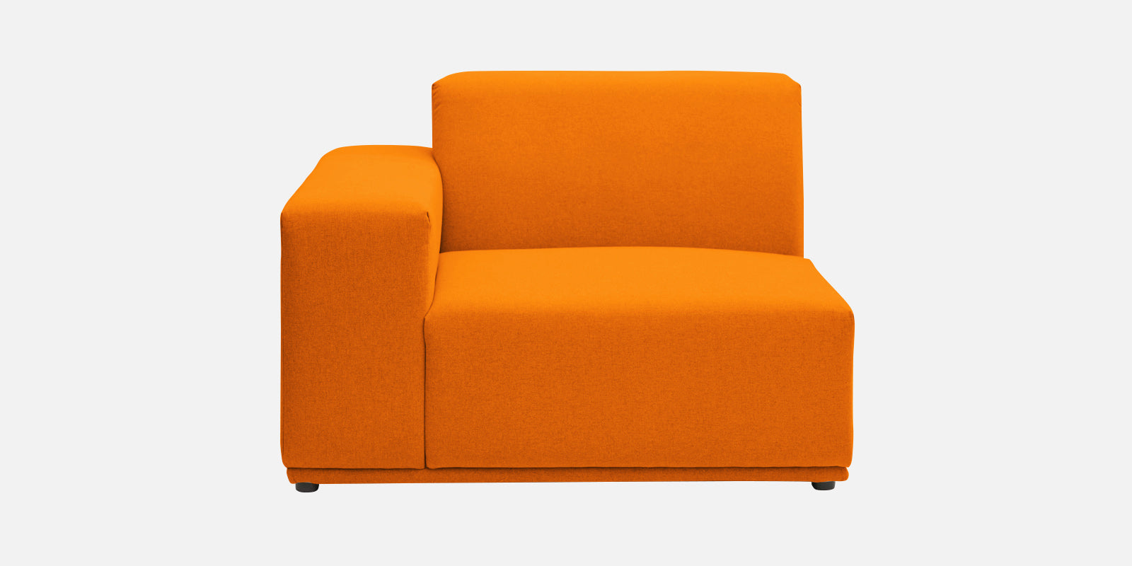 Adam Fabric RHS Sectional Sofa (3+Ottoman Lounger) In Vivid Orange Colour - Febonic Living
