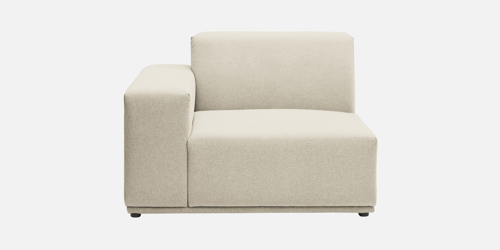 Adam Fabric RHS Sectional Sofa (3+Ottoman Lounger) In Ivory Cream Colour - Febonic Living