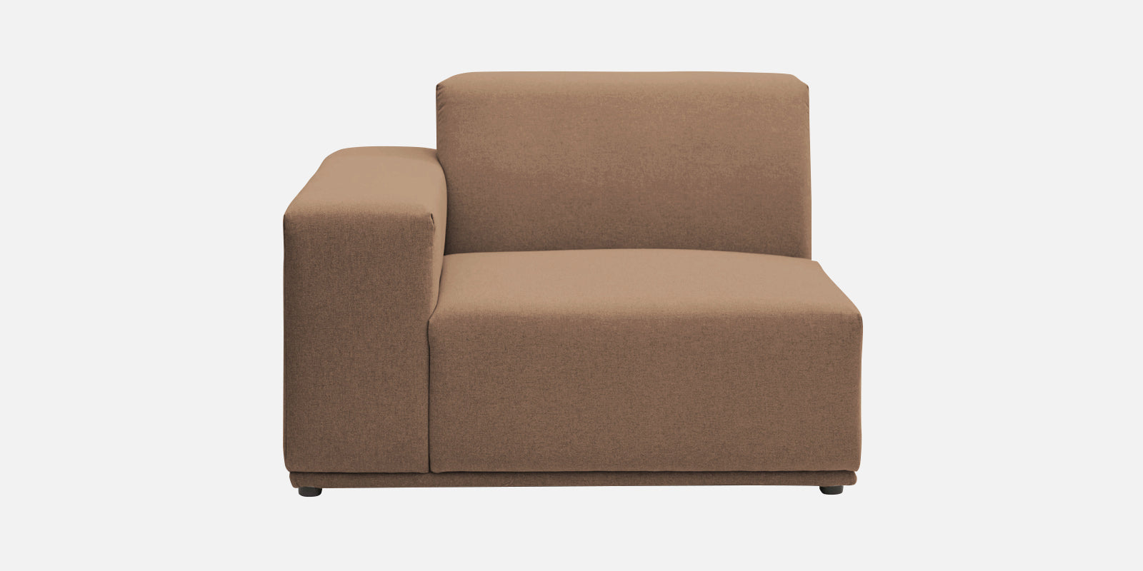 Adam Fabric RHS Sectional Sofa (3+Ottoman Lounger) In Cookie Beige Colour - Febonic Living