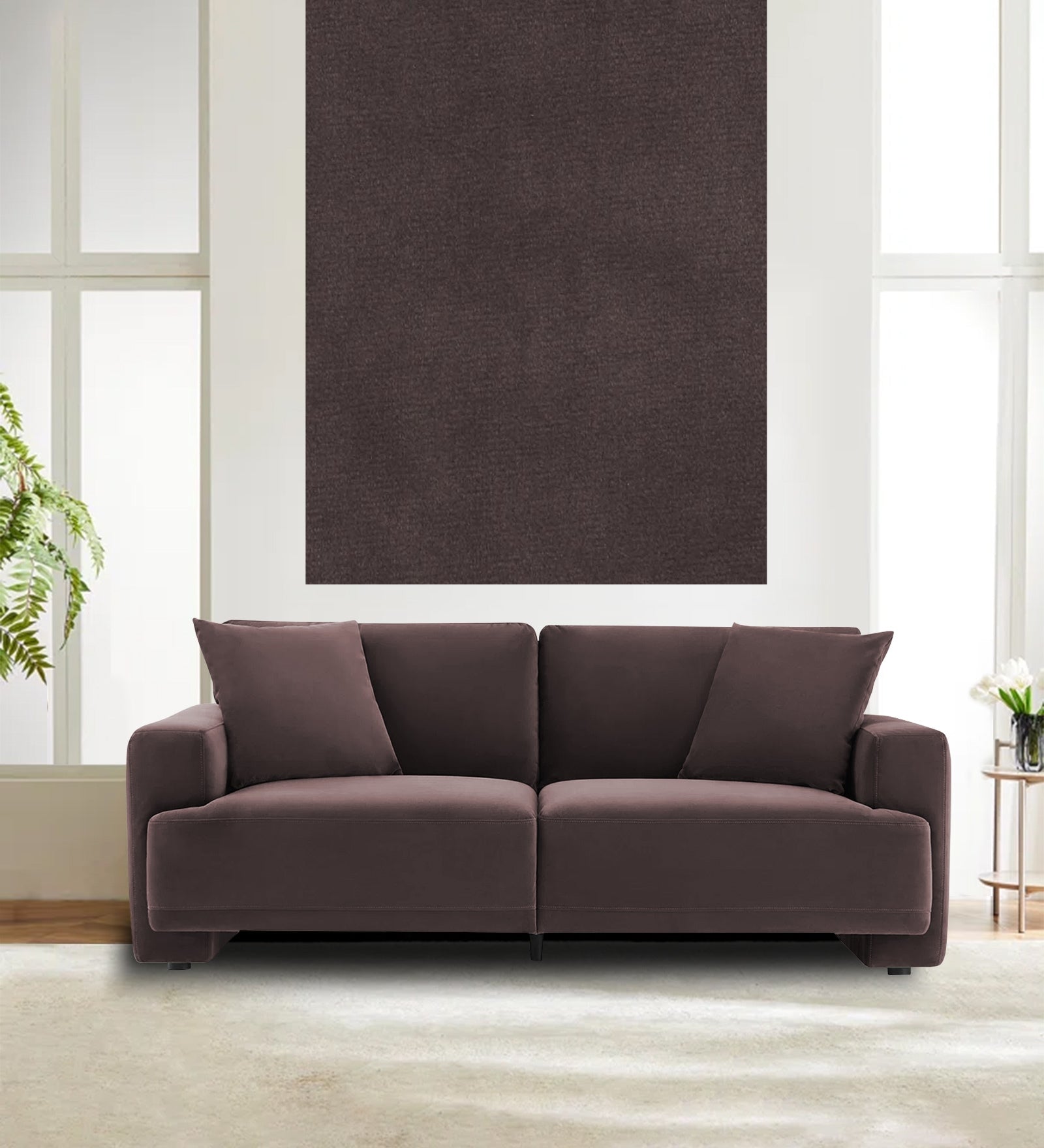 Velvet Mido Fabric Mocha Brown 130 Code - Febonic Living