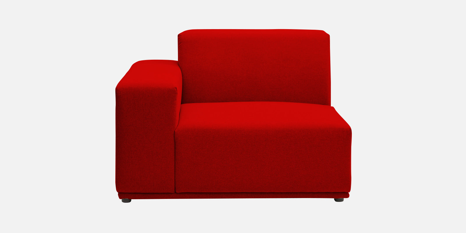 Adam Fabric RHS Sectional Sofa (3+Ottoman Lounger) In Ruby Red Colour - Febonic Living