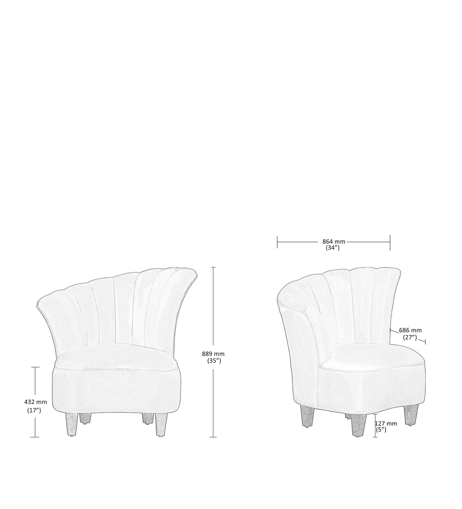 Davo Velvet Slipper Chair in Imperial Blue Colour - Febonic Living