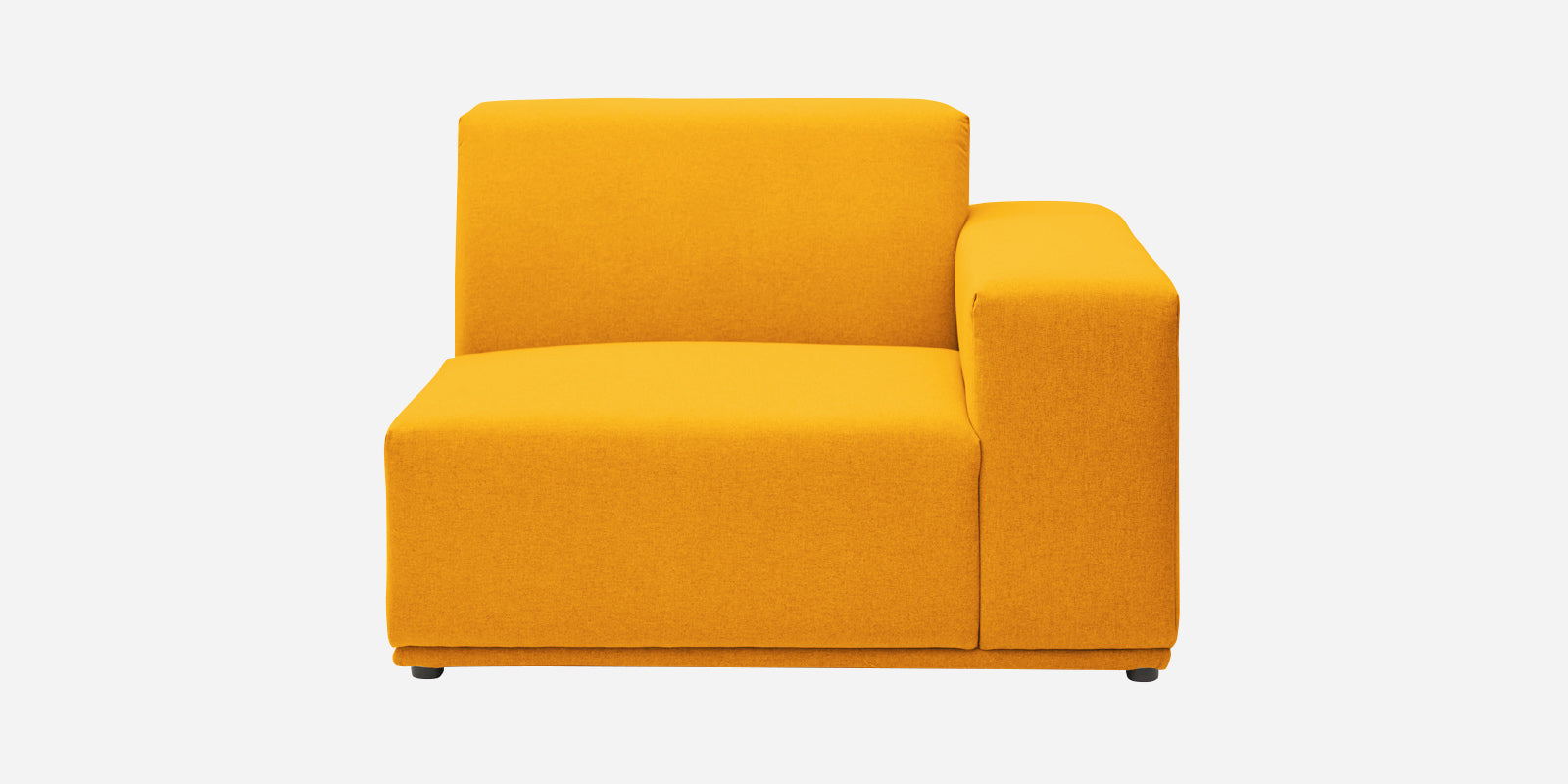 Adam Fabric LHS Sectional Sofa (3+Ottoman Lounger) In Bold Yellow Colour - Febonic Living