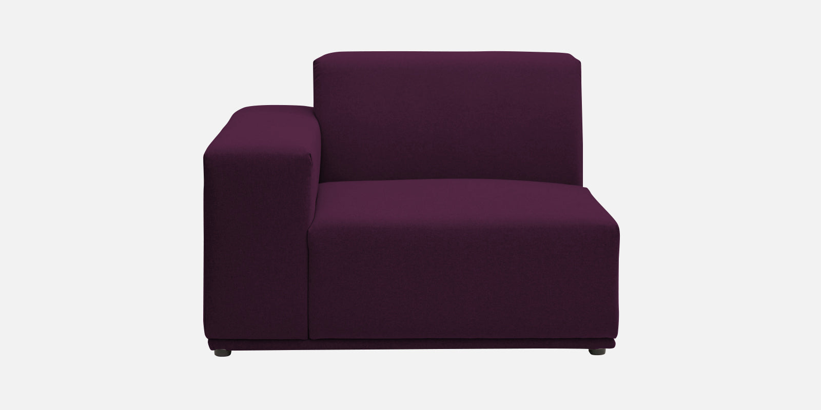 Adam Fabric RHS Sectional Sofa (3+Ottoman Lounger) In Greek Purple Colour - Febonic Living