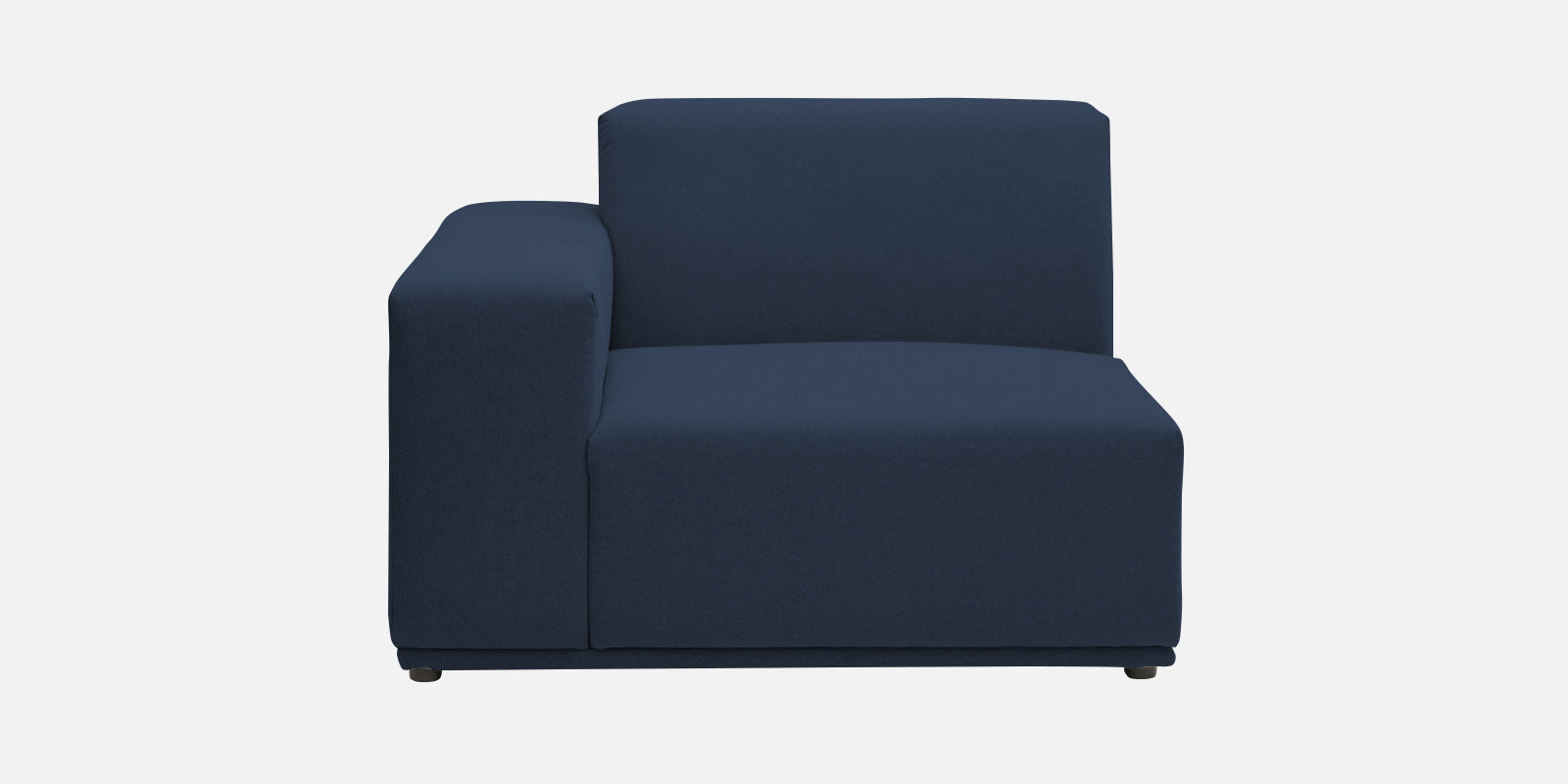 Adam Fabric RHS Sectional Sofa (3+Ottoman Lounger) In Denim Blue Colour - Febonic Living