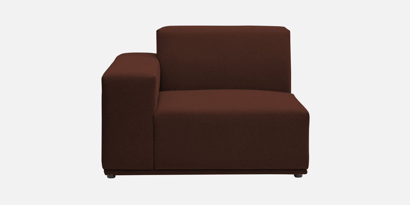 Adam Fabric RHS Sectional Sofa (3+Ottoman Lounger) In Coffee Brown Colour - Febonic Living