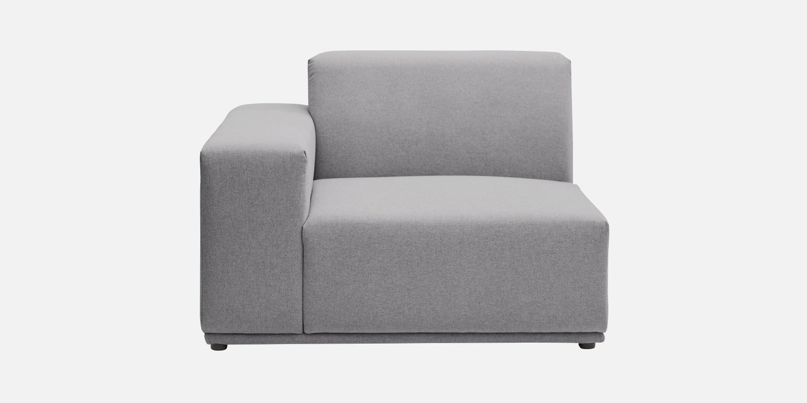 Adam Fabric RHS Sectional Sofa (3+Ottoman Lounger) In Lit Grey Colour - Febonic Living