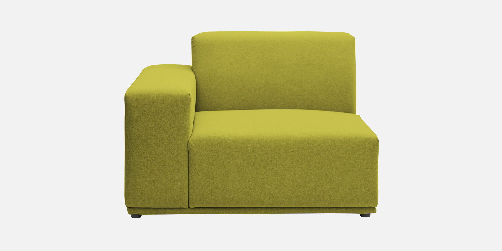 Adam Fabric RHS Sectional Sofa (3+Ottoman Lounger) In Parrot Green Colour - Febonic Living
