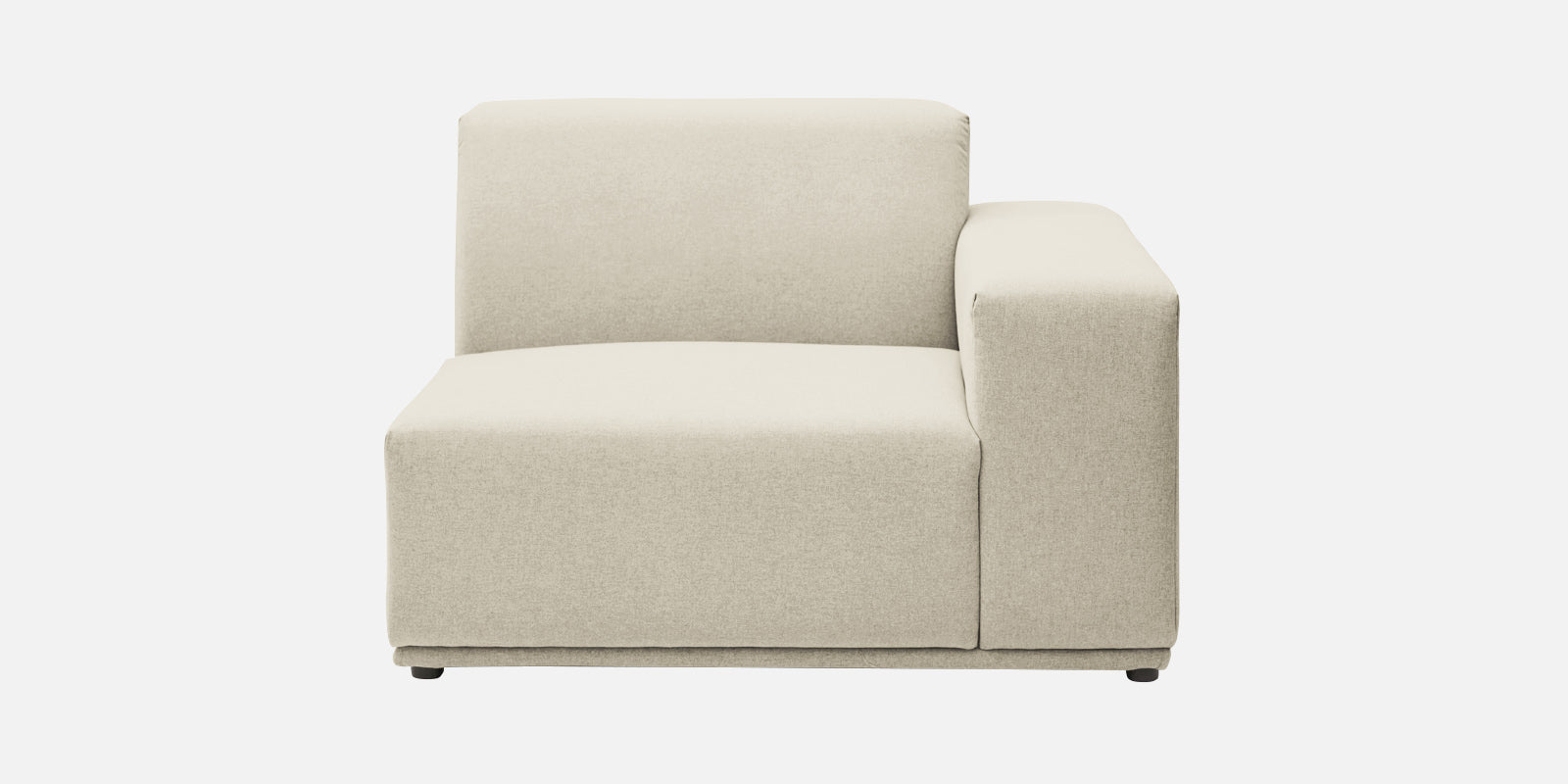 Adam Fabric LHS Sectional Sofa (3+Ottoman Lounger) In Ivory Cream Colour - Febonic Living