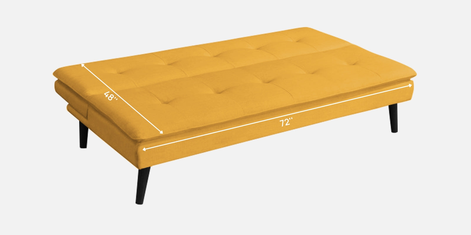 Toner Fabric 3 Seater Convertible Sofa Cum Bed In Bold Yellow Colour