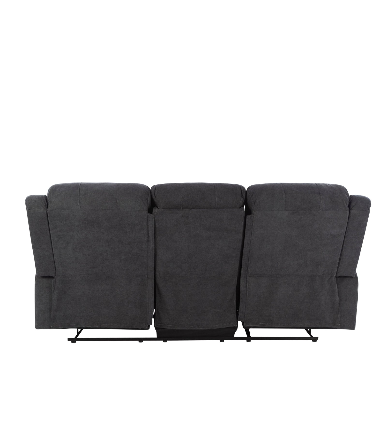 Turin Velvet 3 Seater Motorized Recliner In Davy Grey Colour - Febonic Living