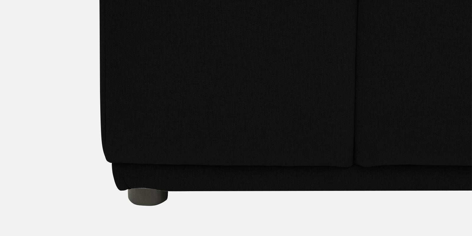 Adam Fabric LHS Sectional Sofa (3+Ottoman Lounger) In Zed Black Colour - Febonic Living