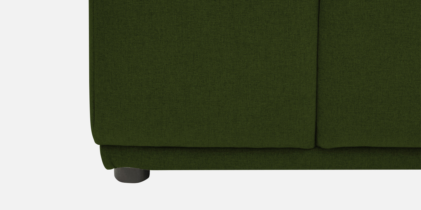 Adam Fabric LHS Sectional Sofa (3+Ottoman Lounger) In Olive Green Colour - Febonic Living
