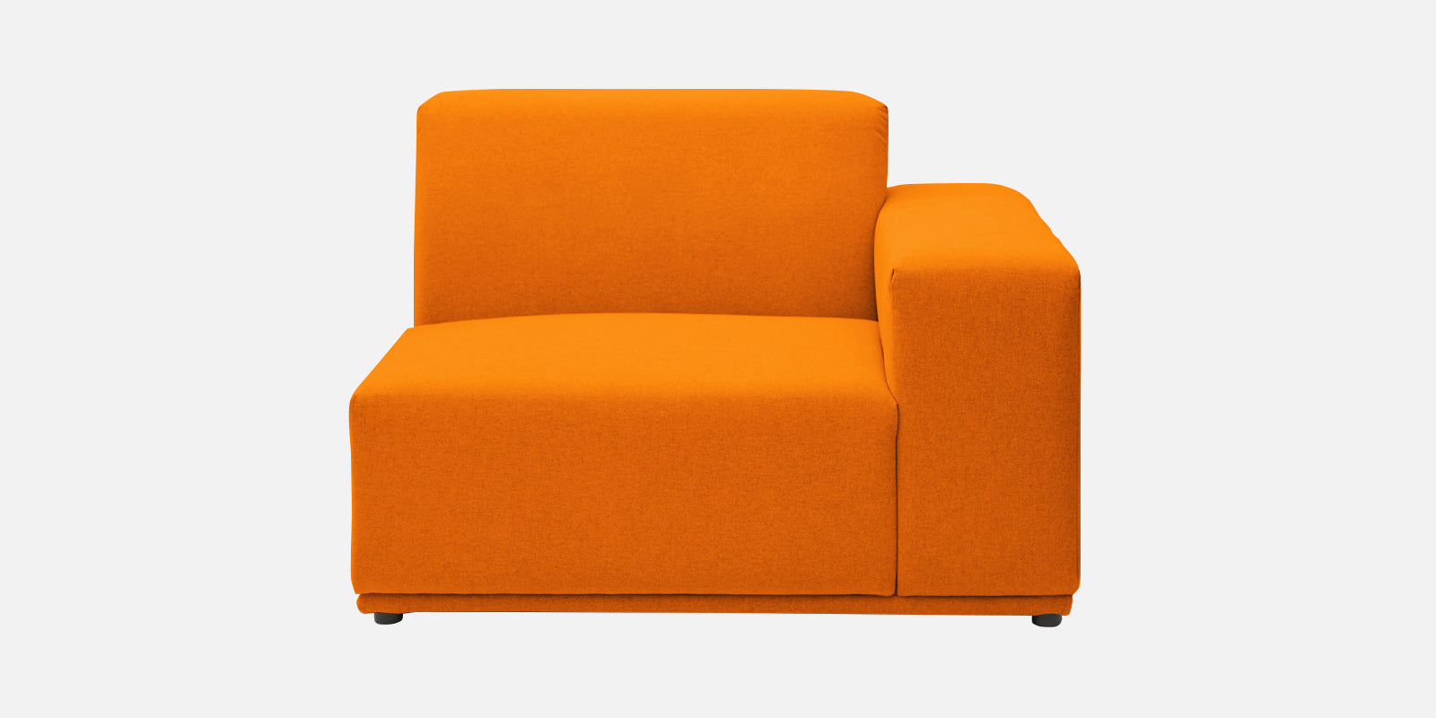 Adam Fabric RHS Sectional Sofa (3+Ottoman Lounger) In Vivid Orange Colour - Febonic Living