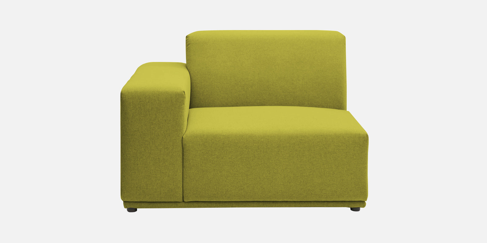 Adam Fabric LHS Sectional Sofa(3+Ottoman Lounger) In Parrot Green Colour - Febonic Living