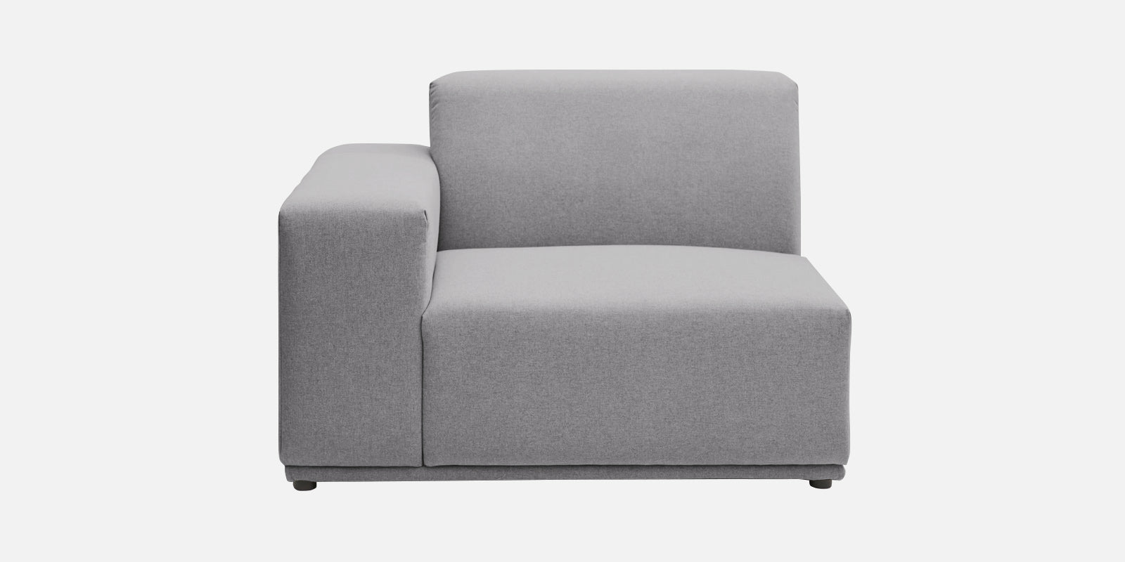 Adam Fabric LHS Sectional Sofa (3+Ottoman Lounger) In Lit Grey Colour - Febonic Living