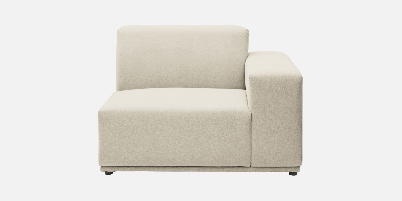 Adam Fabric RHS Sectional Sofa (3+Ottoman Lounger) In Ivory Cream Colour - Febonic Living
