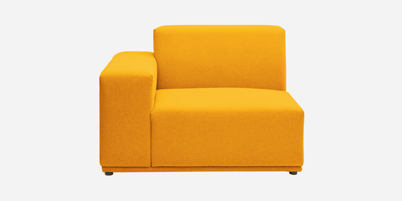 Adam Fabric LHS Sectional Sofa (3+Ottoman Lounger) In Bold Yellow Colour - Febonic Living