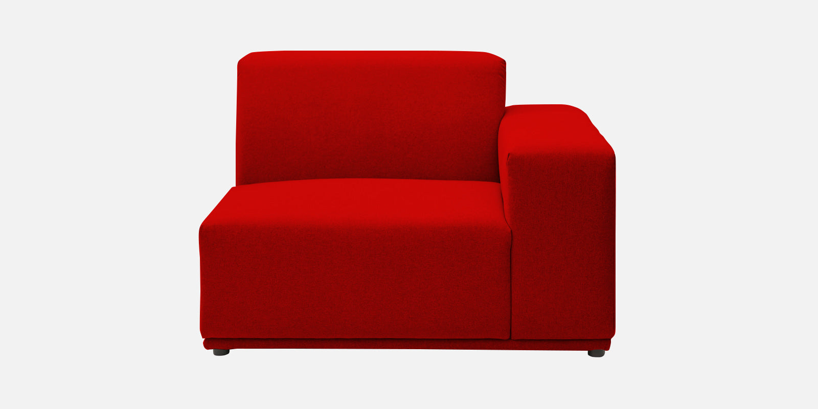 Adam Fabric RHS Sectional Sofa (3+Ottoman Lounger) In Ruby Red Colour - Febonic Living