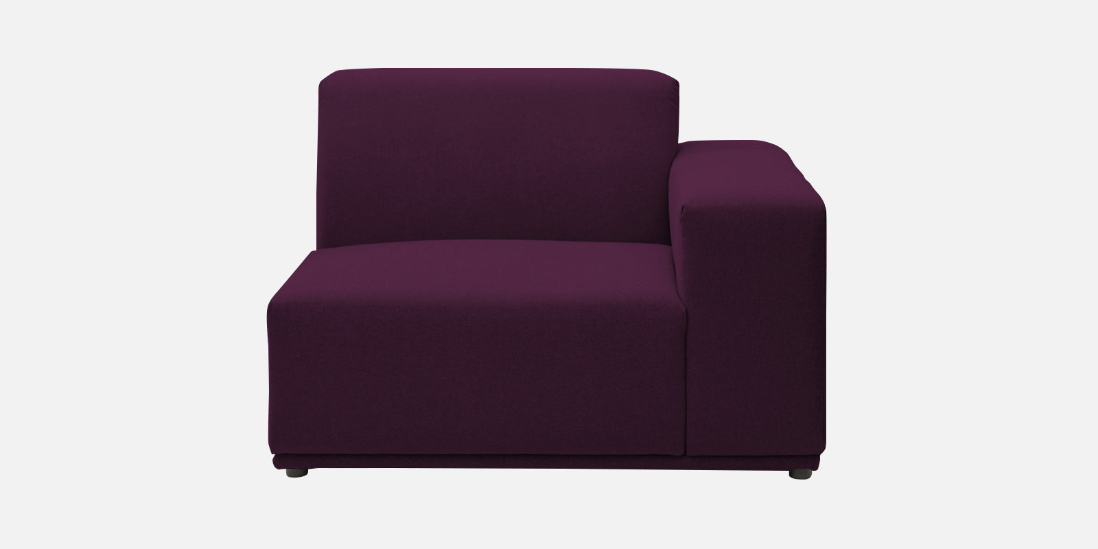Adam Fabric RHS Sectional Sofa (3+Ottoman Lounger) In Greek Purple Colour - Febonic Living