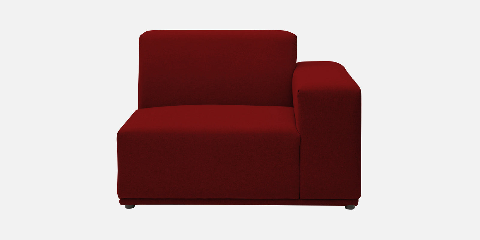 Adam Fabric RHS Sectional Sofa (3+Ottoman Lounger) In Blood Maroon Colour - Febonic Living