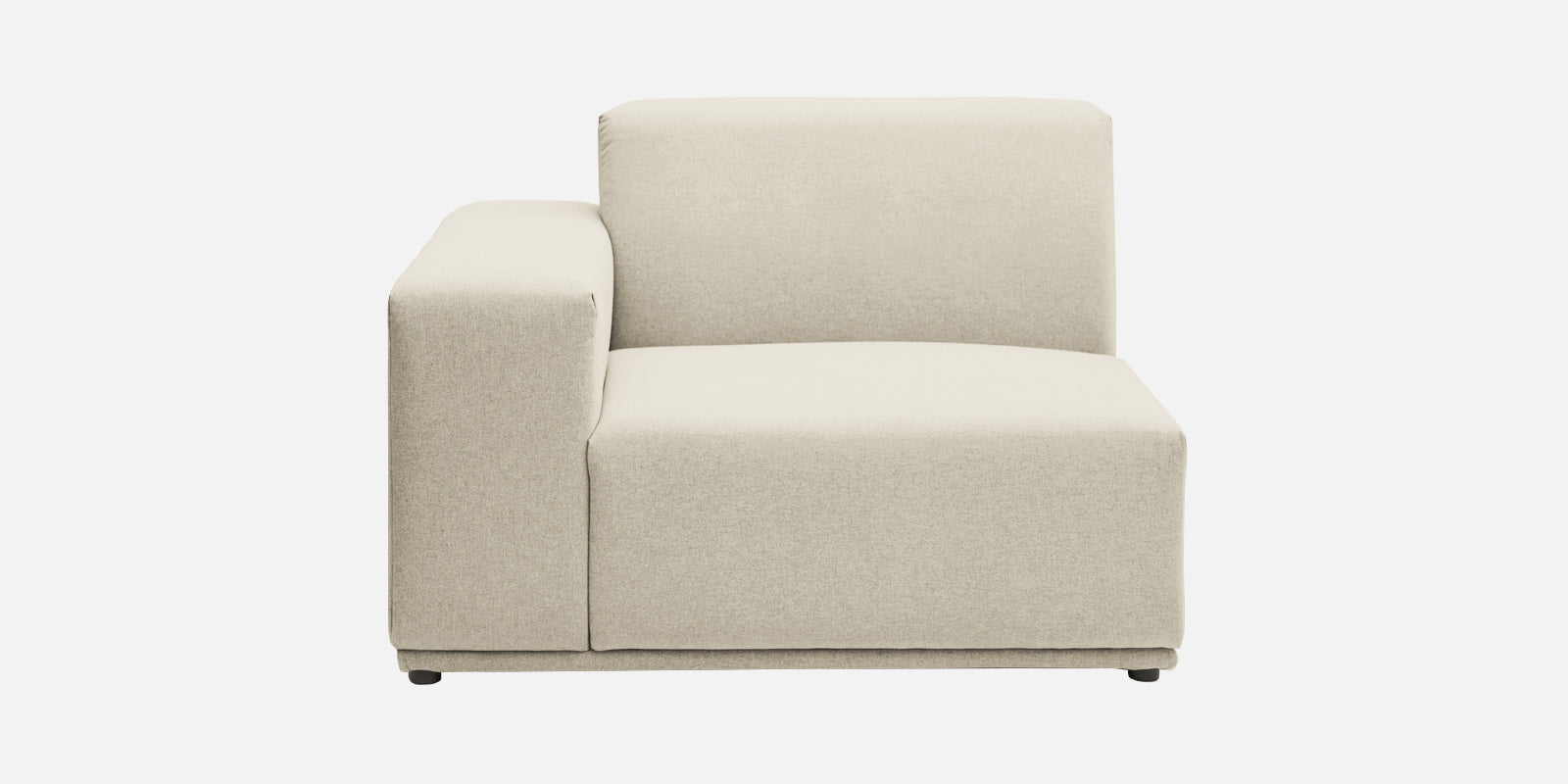 Adam Fabric LHS Sectional Sofa (3+Ottoman Lounger) In Ivory Cream Colour - Febonic Living