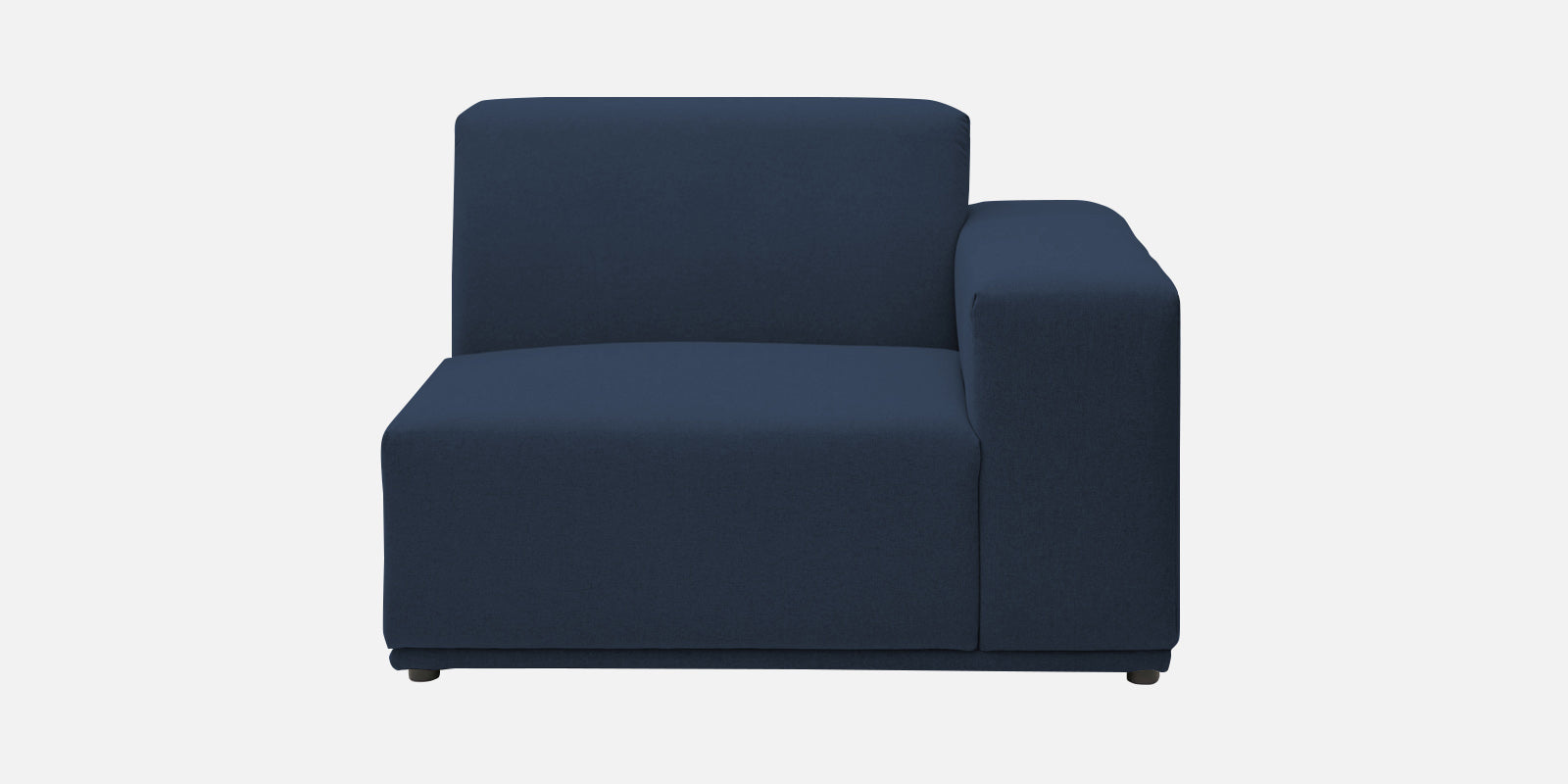 Adam Fabric RHS Sectional Sofa (3+Ottoman Lounger) In Denim Blue Colour - Febonic Living