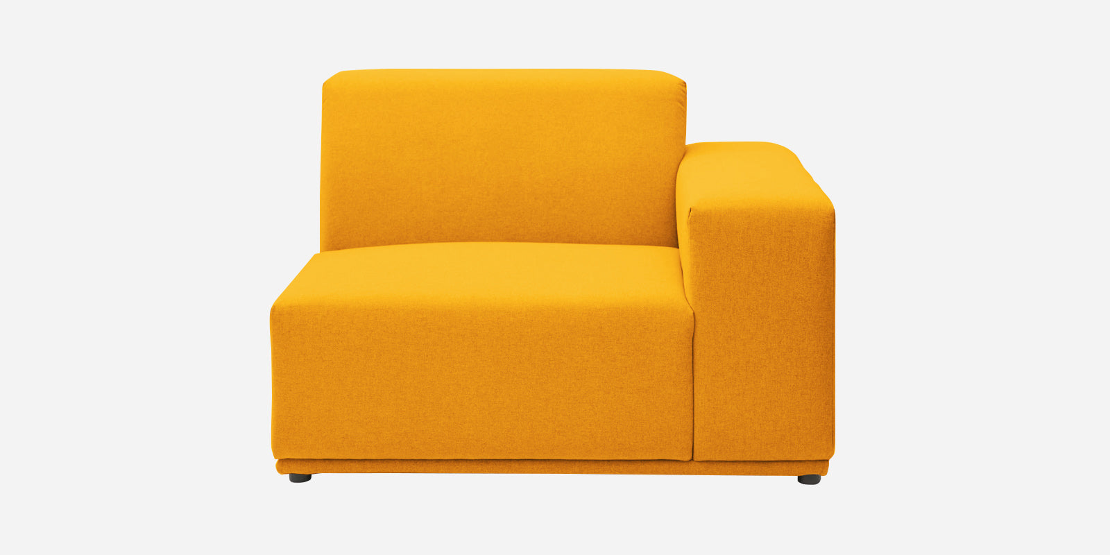 Adam Fabric RHS Sectional Sofa (3+Ottoman Lounger) In Bold Yellow Colour - Febonic Living