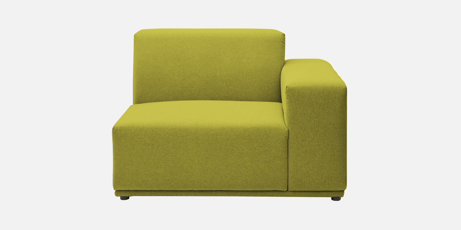 Adam Fabric RHS Sectional Sofa (3+Ottoman Lounger) In Parrot Green Colour - Febonic Living