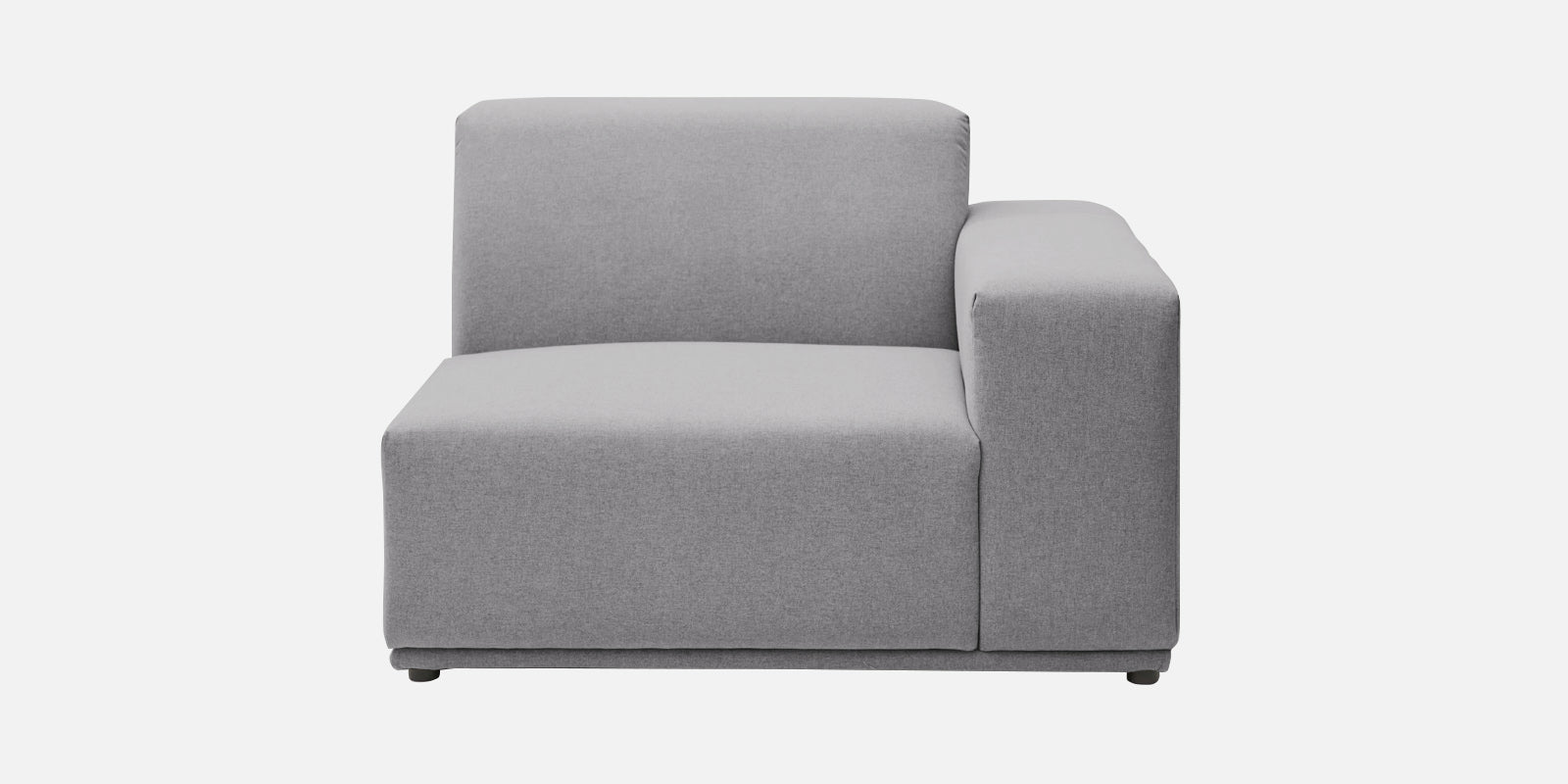 Adam Fabric RHS Sectional Sofa (3+Ottoman Lounger) In Lit Grey Colour - Febonic Living