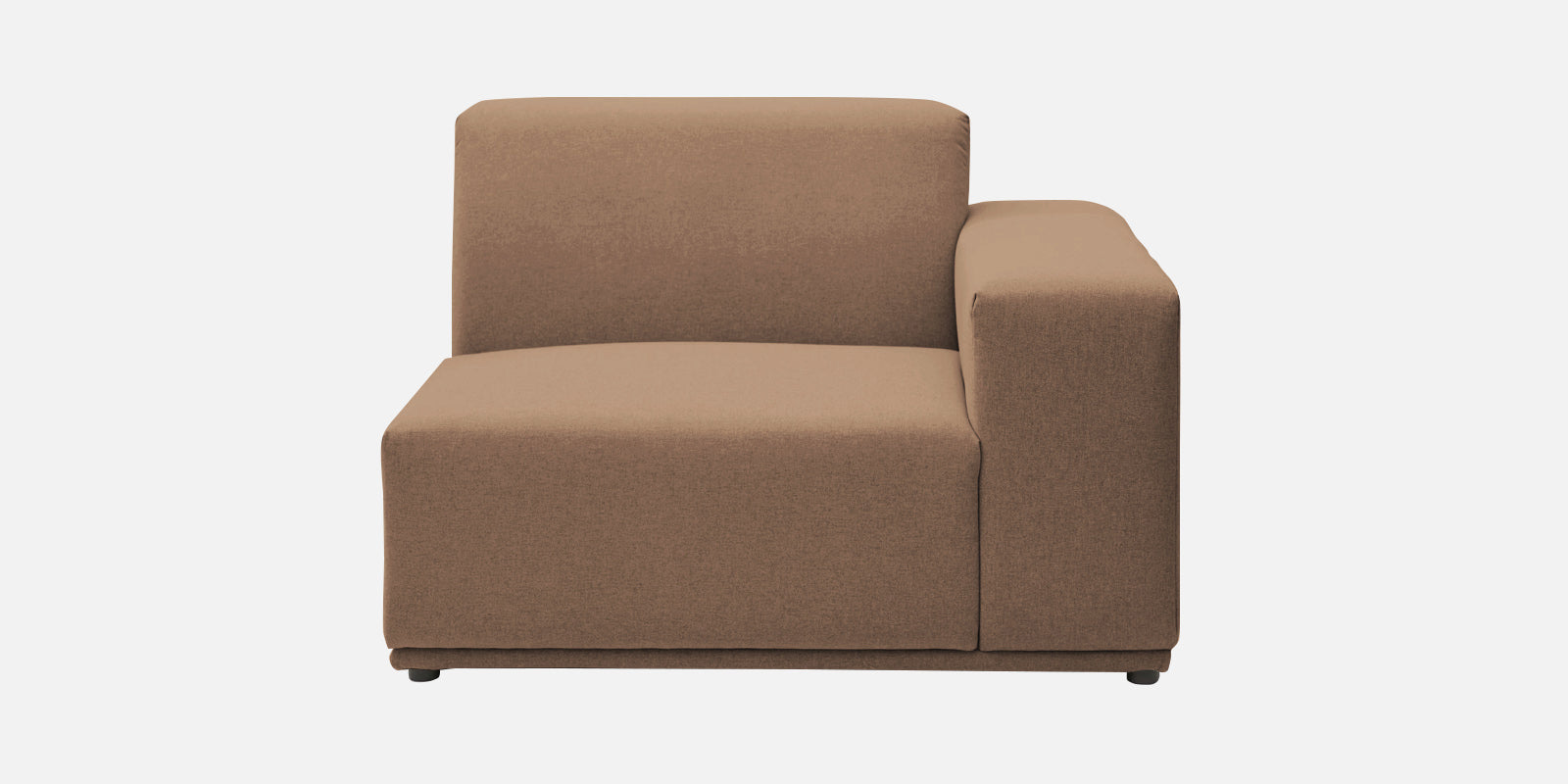 Adam Fabric RHS Sectional Sofa (3+Ottoman Lounger) In Cookie Beige Colour - Febonic Living