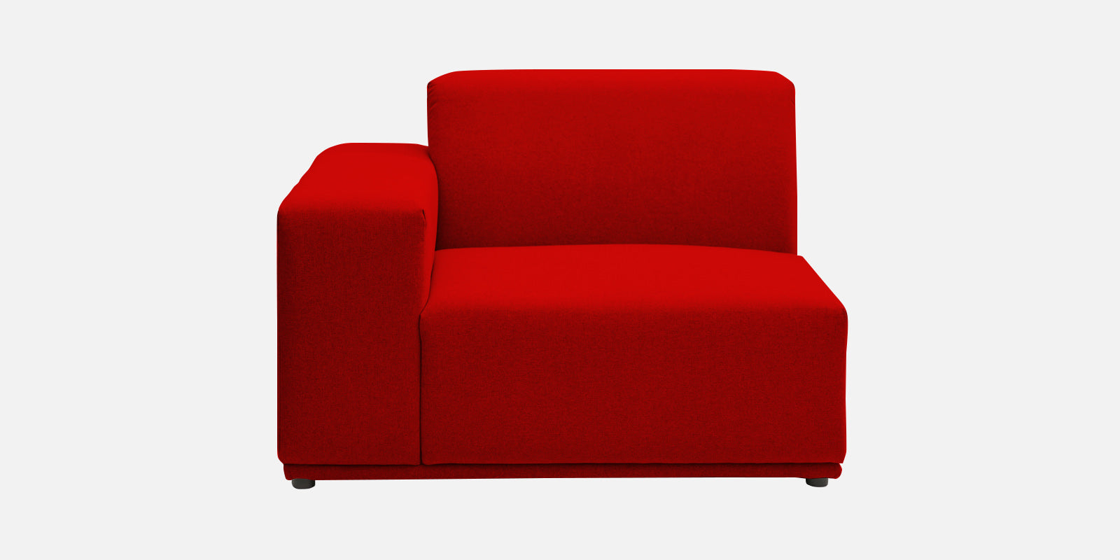 Adam Fabric LHS Sectional Sofa (3+Ottoman Lounger) In Ruby Red Colour - Febonic Living