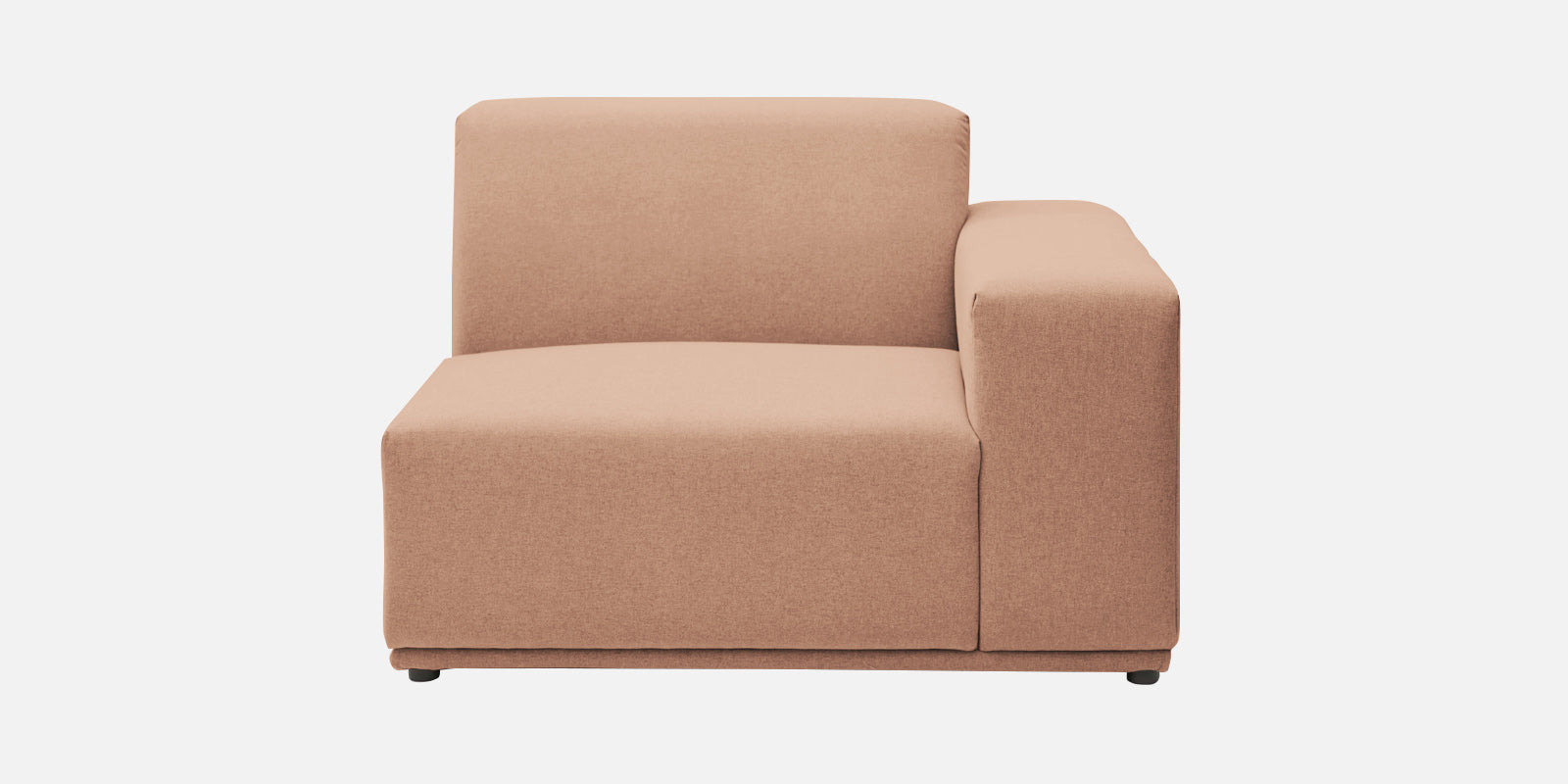 Adam Fabric RHS Sectional Sofa (3+Ottoman Lounger) In Cosmic Beige Colour - Febonic Living
