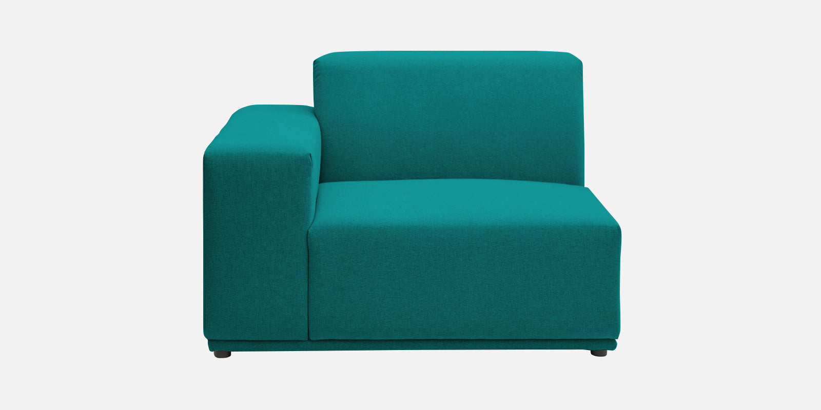 Adam Fabric LHS Sectional Sofa (3+Ottoman Lounger) In Sea green Colour - Febonic Living