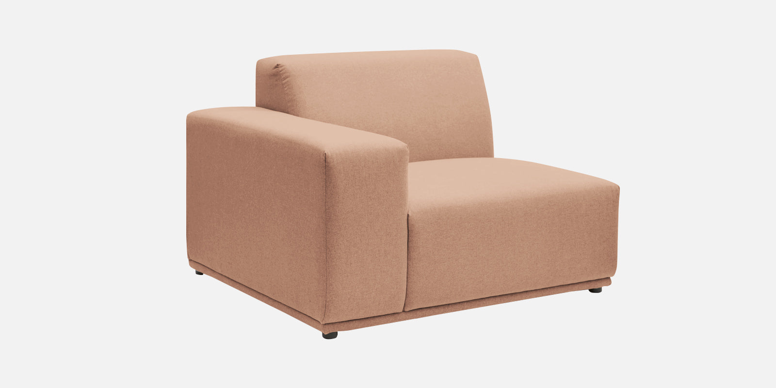 Adam Fabric LHS Sectional Sofa (3+Ottoman Lounger) In Cosmic Beige Colour - Febonic Living