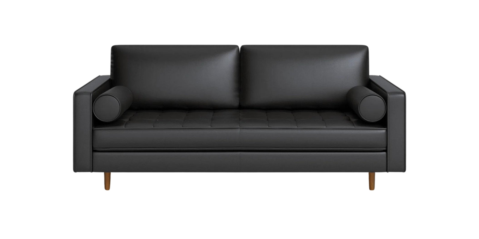 Sunny Leatherette 3 Seater Sofa in Black Finish