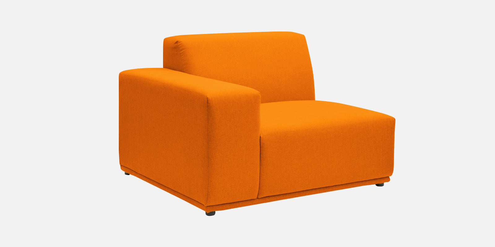 Adam Fabric LHS Sectional Sofa (3+Ottoman Lounger) In Vivid Orange Colour - Febonic Living