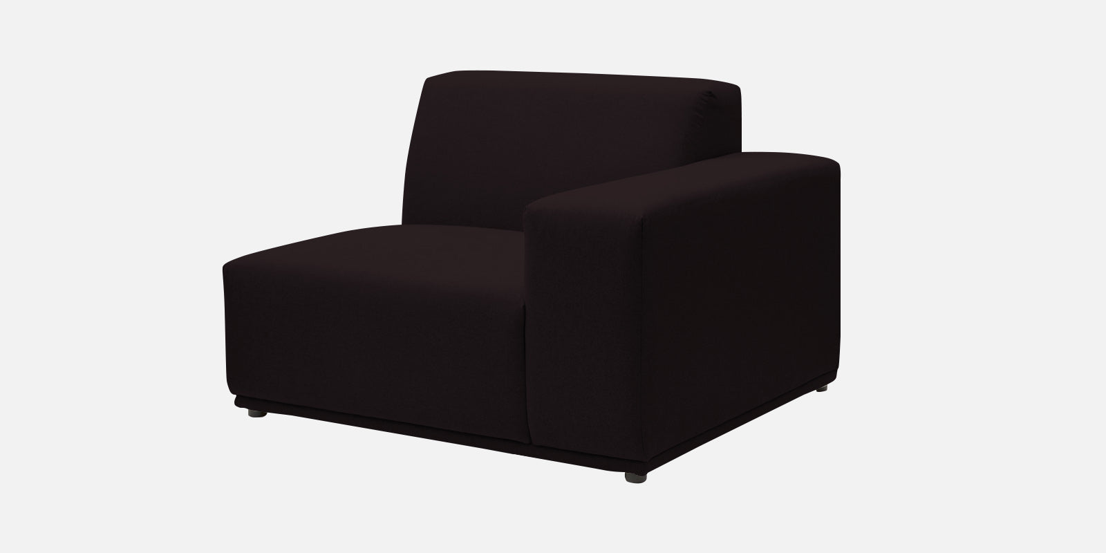 Adam Fabric RHS Sectional Sofa (3+Ottoman Lounger) In Cara Brown Colour - Febonic Living