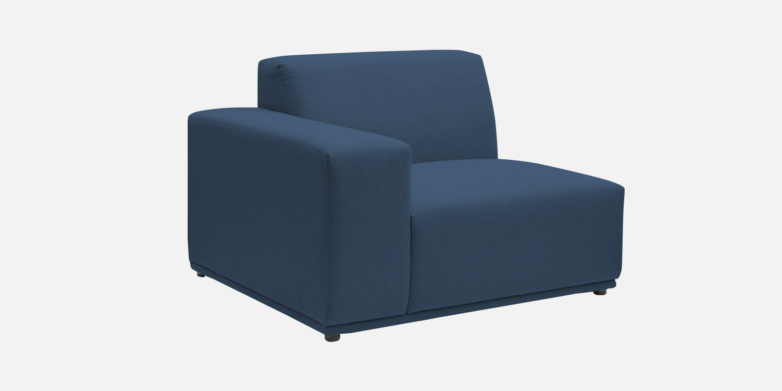 Adam Fabric LHS Sectional Sofa (3+Ottoman Lounger) In Light Blue Colour - Febonic Living