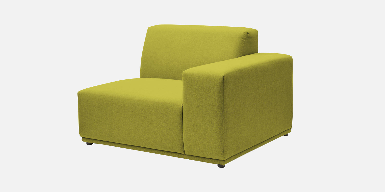 Adam Fabric RHS Sectional Sofa (3+Ottoman Lounger) In Parrot Green Colour - Febonic Living