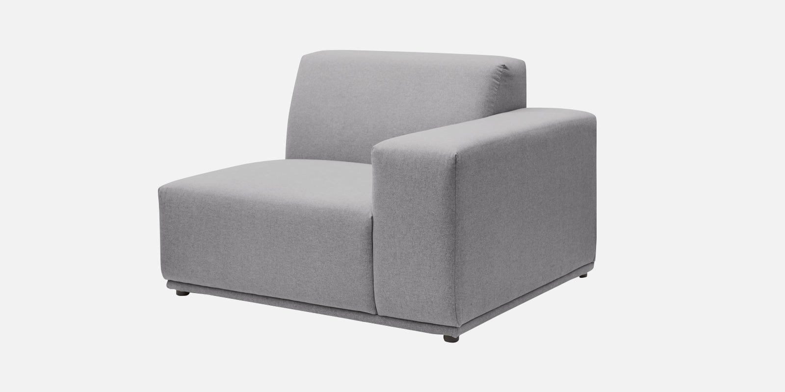 Adam Fabric RHS Sectional Sofa (3+Ottoman Lounger) In Lit Grey Colour - Febonic Living