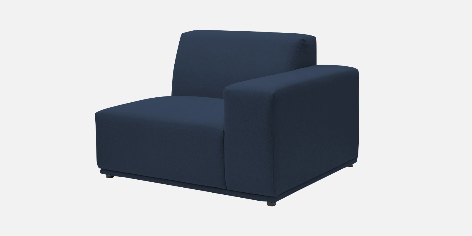 Adam Fabric RHS Sectional Sofa (3+Ottoman Lounger) In Denim Blue Colour - Febonic Living