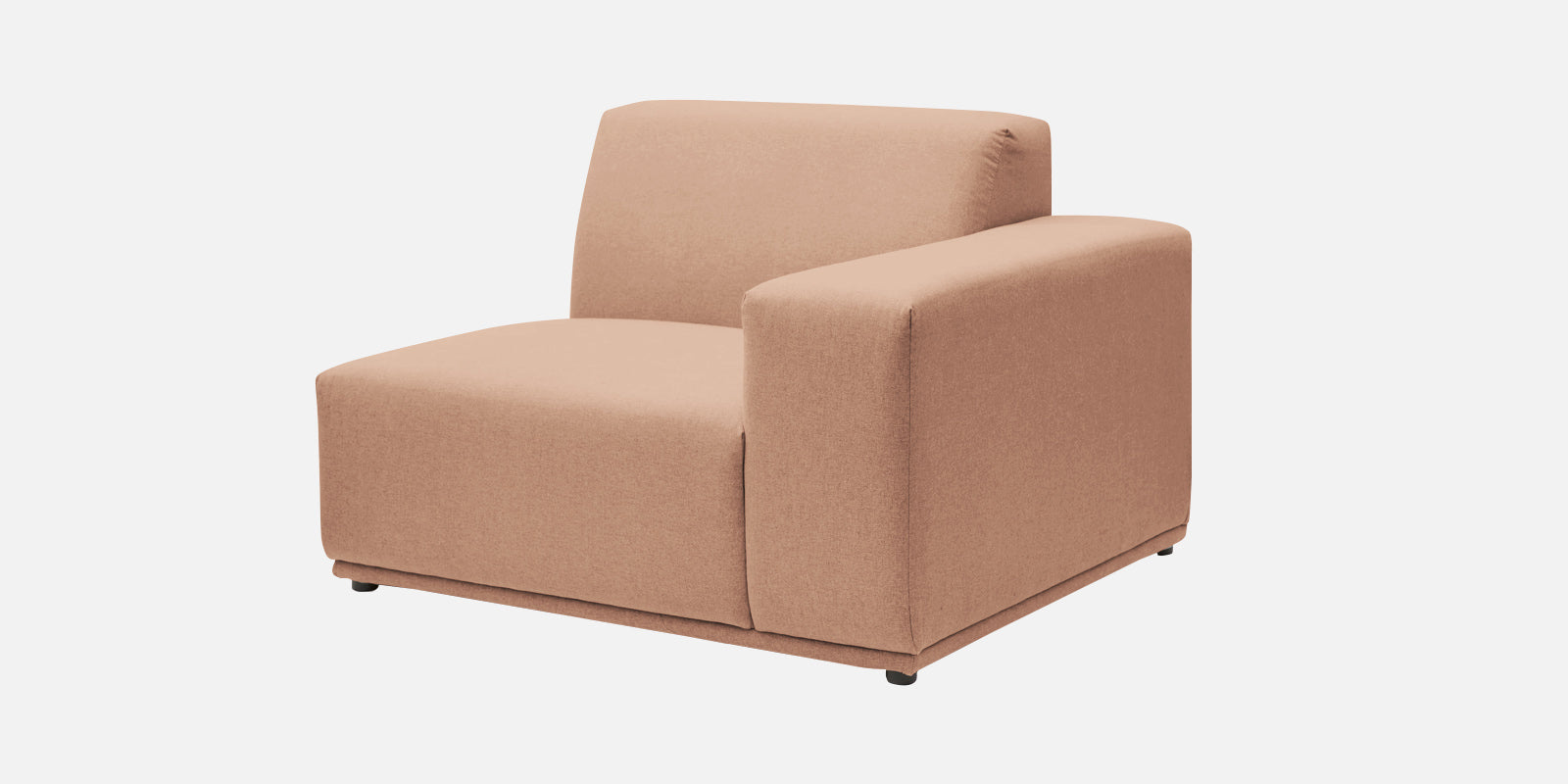 Adam Fabric RHS Sectional Sofa (3+Ottoman Lounger) In Cosmic Beige Colour - Febonic Living