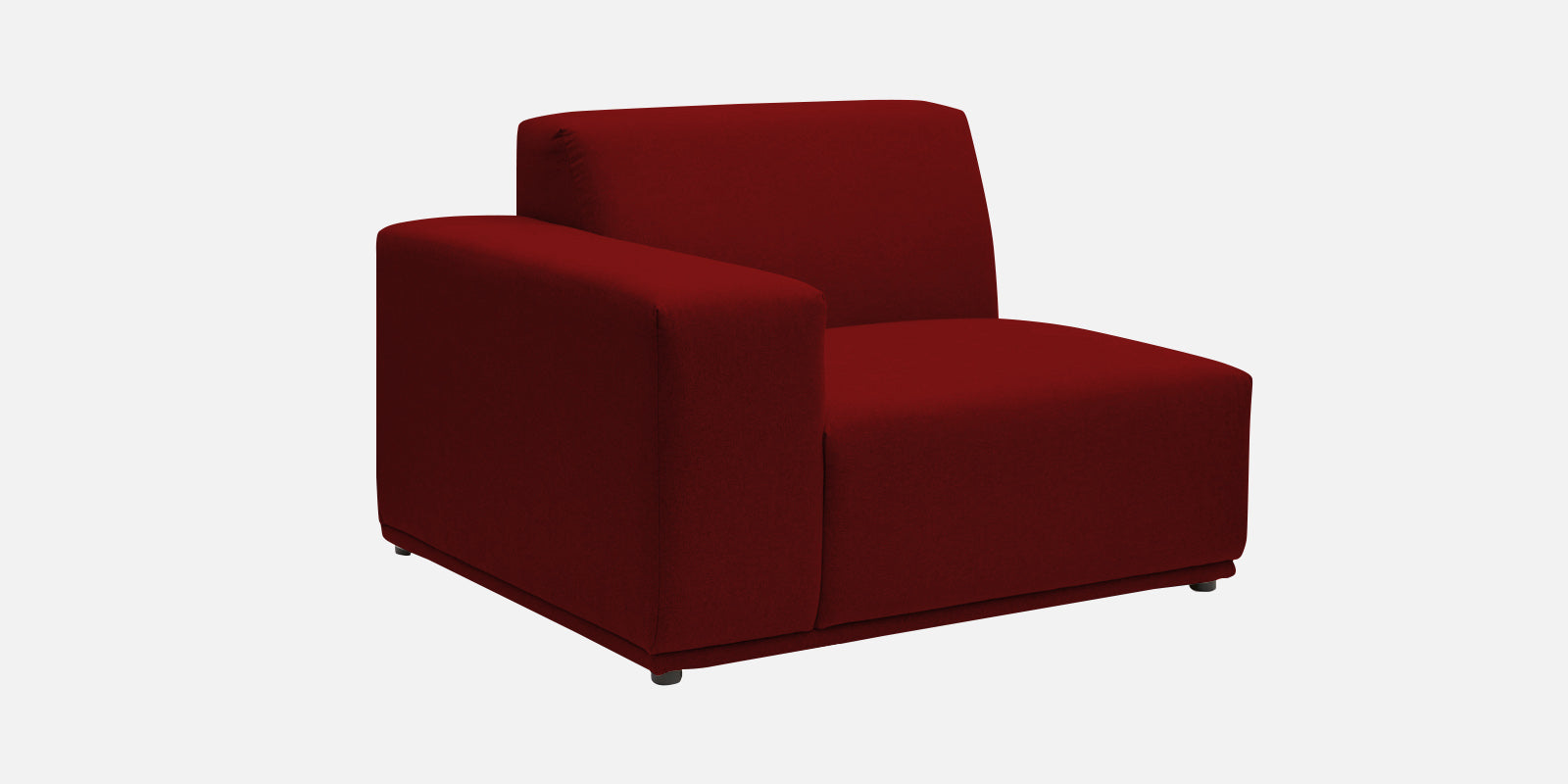 Adam Fabric LHS Sectional Sofa (3+Ottoman Lounger) In Blood Maroon Colour - Febonic Living