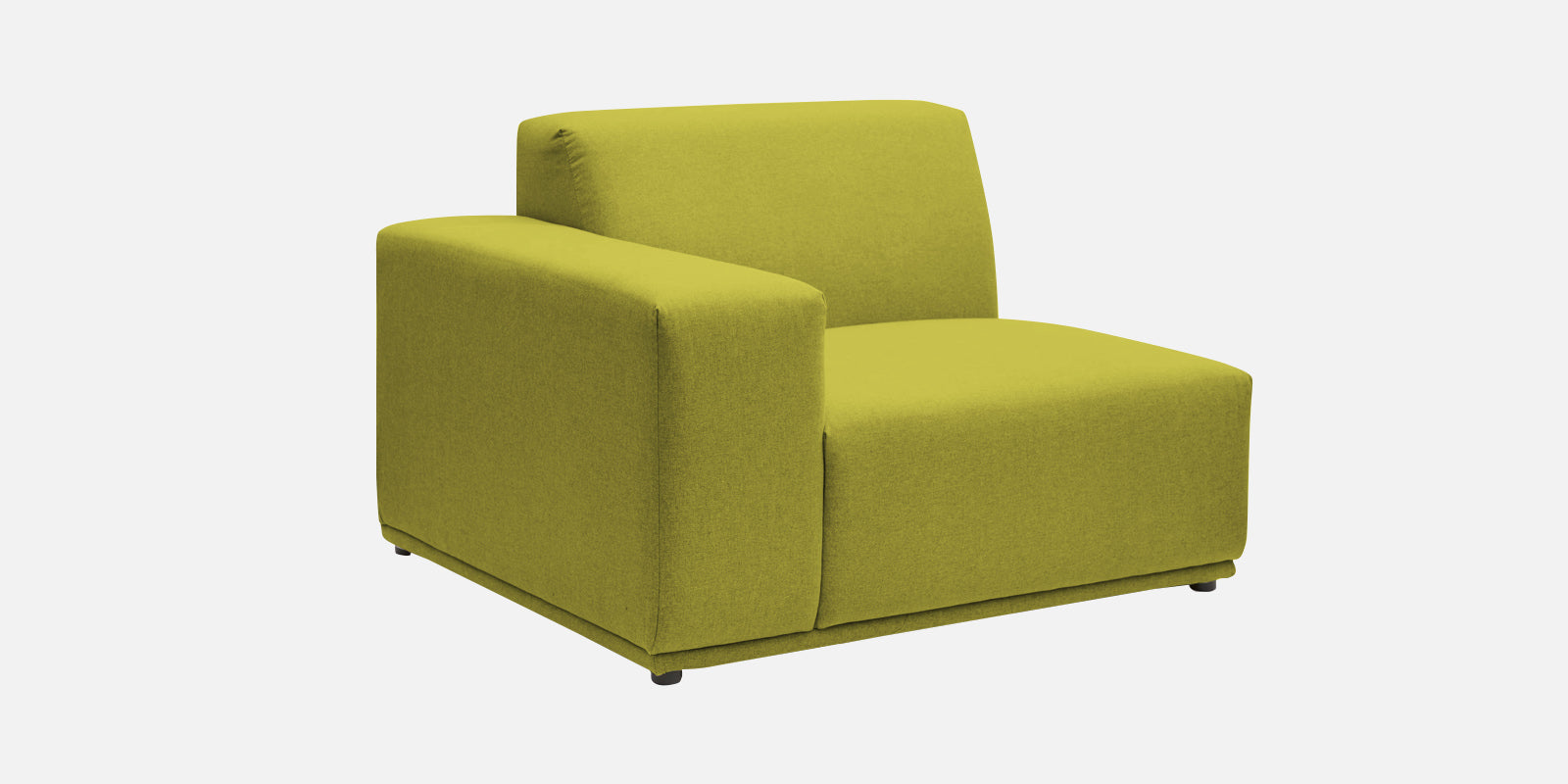 Adam Fabric LHS Sectional Sofa(3+Ottoman Lounger) In Parrot Green Colour - Febonic Living