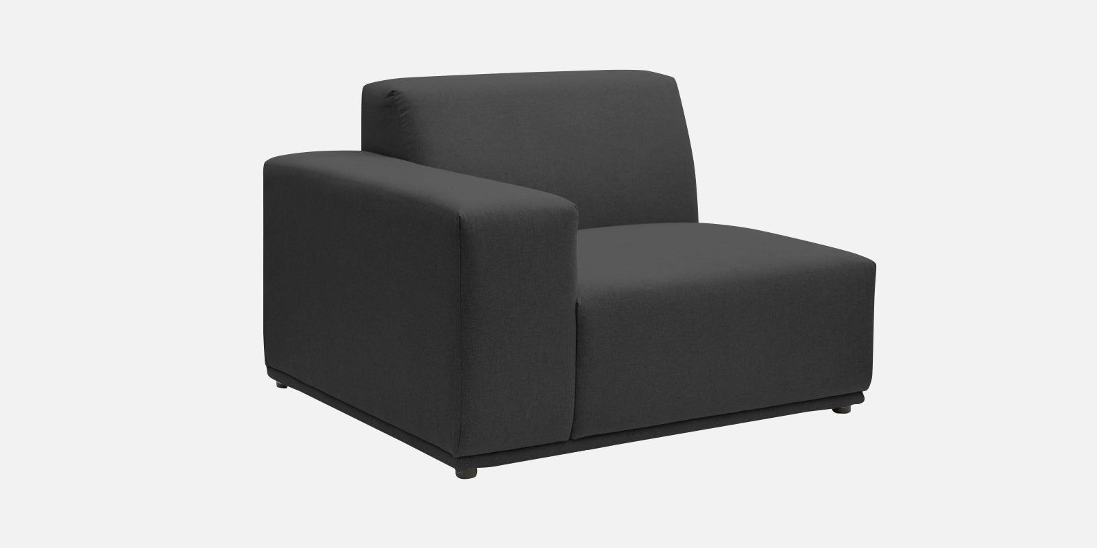 Adam Fabric LHS Sectional Sofa (3+Ottoman Lounger) In Charcoal Grey Colour - Febonic Living