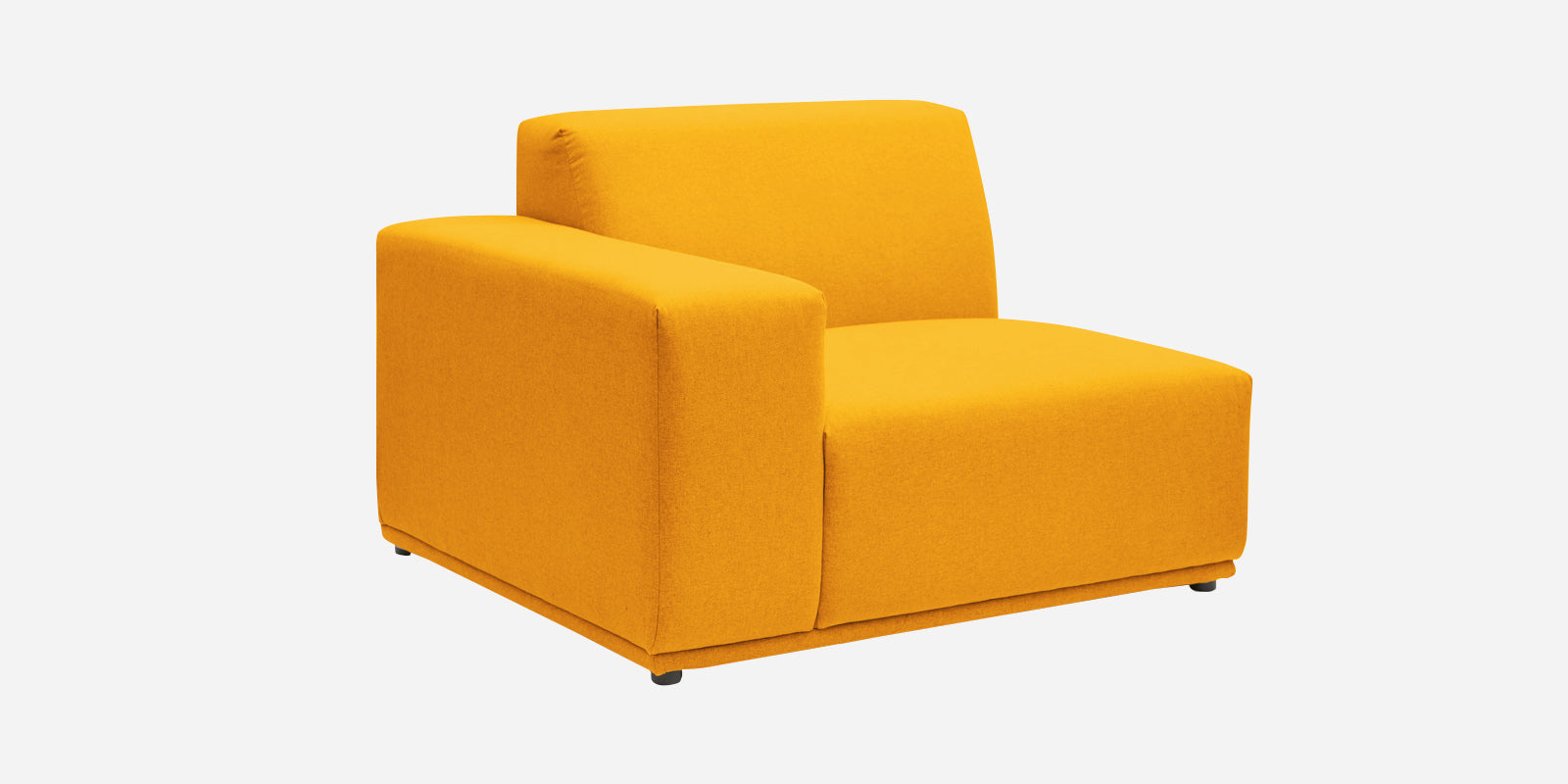 Adam Fabric LHS Sectional Sofa (3+Ottoman Lounger) In Bold Yellow Colour - Febonic Living